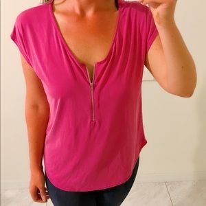 Green Envelope Pink Short Sleeve Top